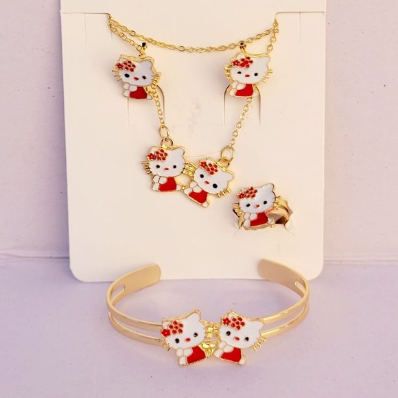 Girls' Hello Kitty Set Laminated Gold - Picture 1 of 2